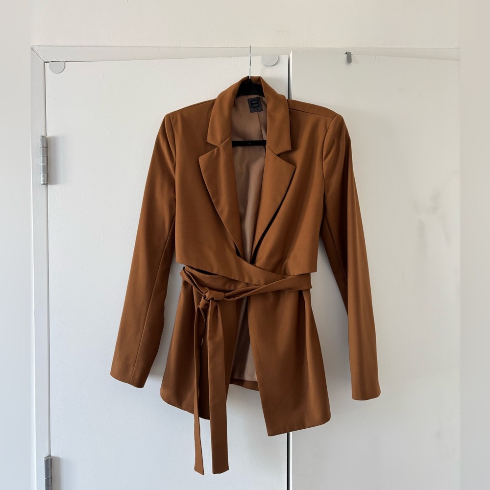 8 by Yoox Brown Camel Belted Women's Blazer